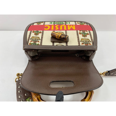 GUCCI 100th Anniversary Model Bamboo 1967 Shoulder Bag Brown WS33133