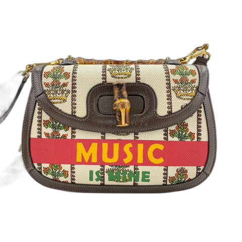 GUCCI 100th Anniversary Model Bamboo 1967 Shoulder Bag Brown WS33133