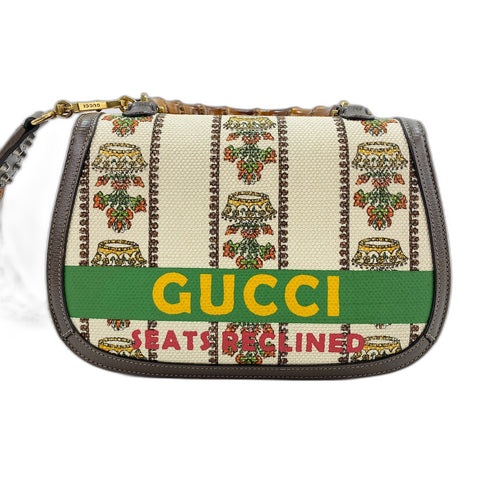 GUCCI 100th Anniversary Model Bamboo 1967 Shoulder Bag Brown WS33133