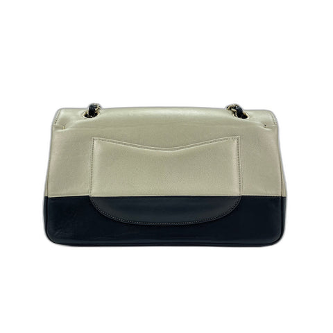 CHANEL Classic two-tone double flap Shoulder Bag lambskin black WS33140