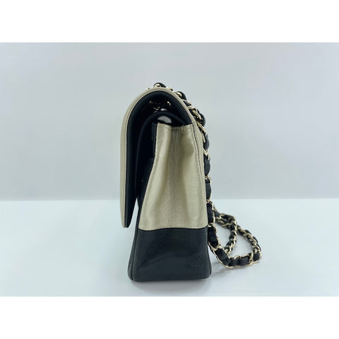 CHANEL Classic two-tone double flap Shoulder Bag lambskin black WS33140