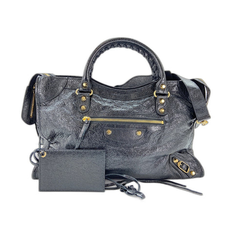 BALENCIAGA The city Shoulder Bag leather black WS33141