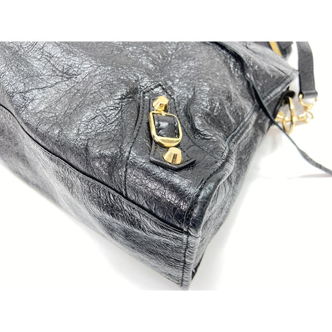 BALENCIAGA The city Shoulder Bag leather black WS33141