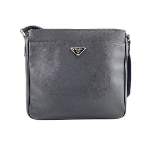 PRADA Safiano leather Shoulder Bag leather black WS33142