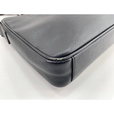 PRADA Safiano leather Shoulder Bag leather black WS33142