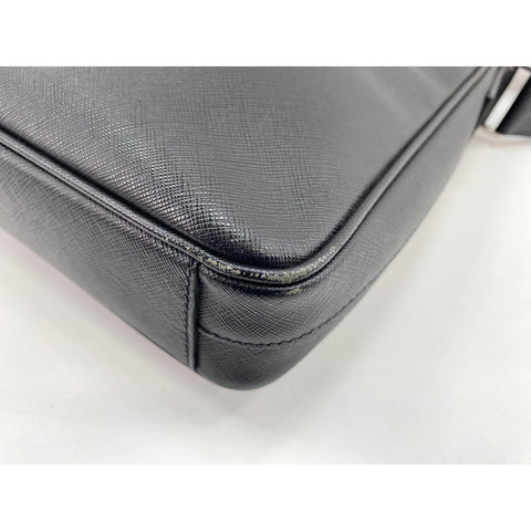 PRADA Safiano leather Shoulder Bag leather black WS33142