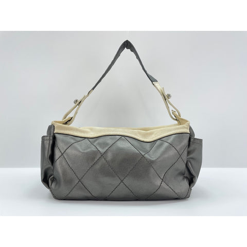 CHANEL Paris Biarritz Shoulder Bag leather gray WS33166