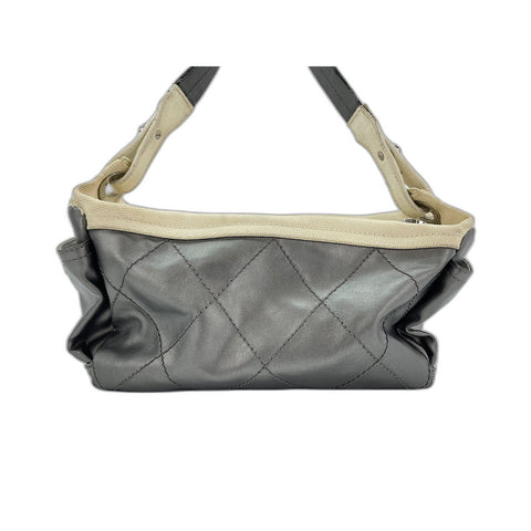 CHANEL Paris Biarritz Shoulder Bag leather gray WS33166