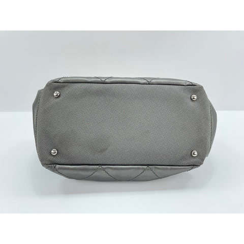 CHANEL Paris Biarritz Shoulder Bag leather gray WS33166