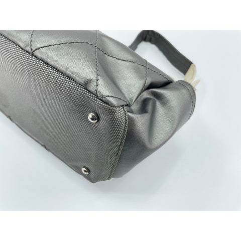 CHANEL Paris Biarritz Shoulder Bag leather gray WS33166