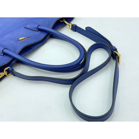 PRADA Tote Bag leather Navy WS33168
