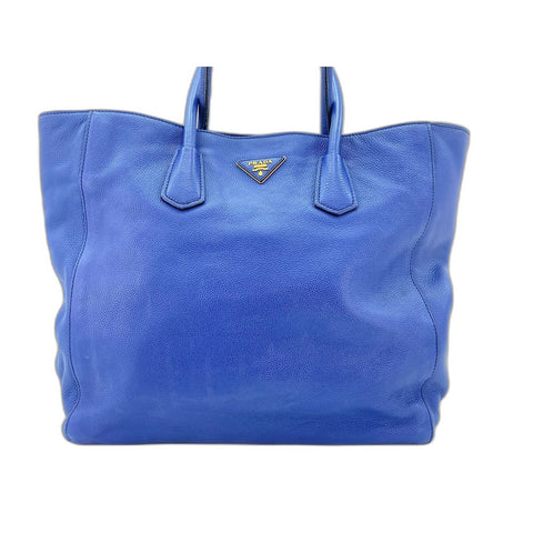 PRADA Tote Bag leather Navy WS33168