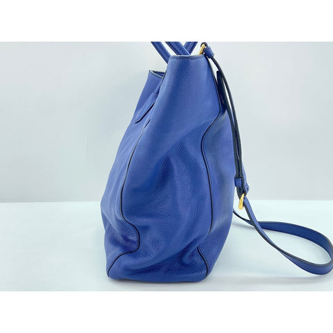 PRADA Tote Bag leather Navy WS33168