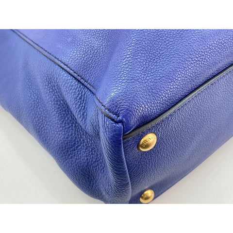 PRADA Tote Bag leather Navy WS33168
