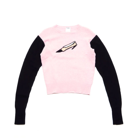 Chanel Cashmere Icon Motif Taille 40 tricot rose noir WS3316