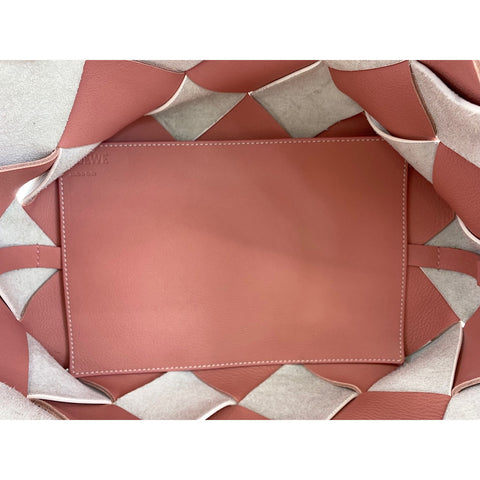 LOEWE Woven Basket Handbag leather pink WS33170