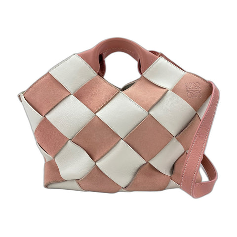 LOEWE Woven Basket Handbag leather pink WS33170