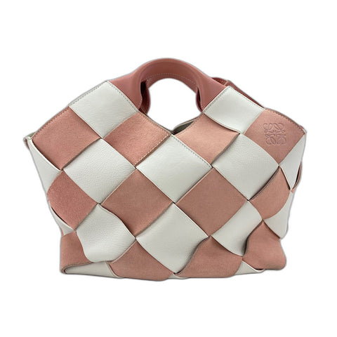 LOEWE Woven Basket Handbag leather pink WS33170