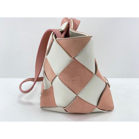 LOEWE Woven Basket Handbag leather pink WS33170