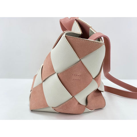 LOEWE Woven Basket Handbag leather pink WS33170