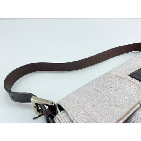 FENDI Mamma bucket Shoulder Bag beads pink WS33171