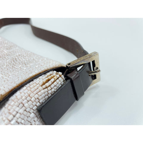 FENDI Mamma bucket Shoulder Bag beads pink WS33171