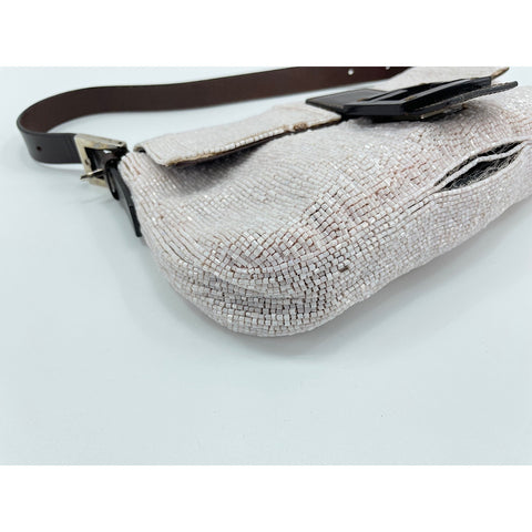 FENDI Mamma bucket Shoulder Bag beads pink WS33171