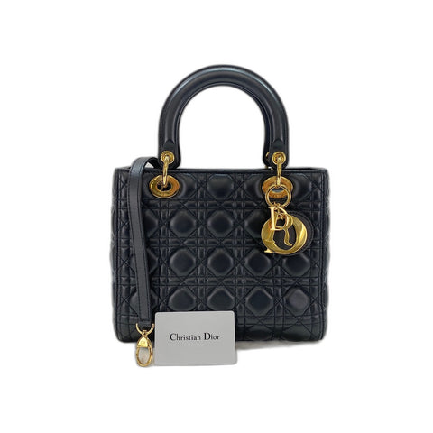 Christian Dior Lady Christian Dior Handbag leather black WS33175
