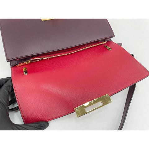 Salvatore Ferragamo Gancini Shoulder Bag leather wine-red WS33177