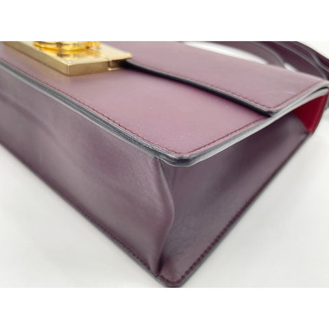 Salvatore Ferragamo Gancini Shoulder Bag leather wine-red WS33177
