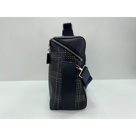 Christian Dior Satchel Shoulder Bag Punching leather black WS33181