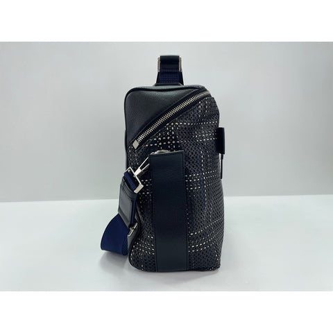 Christian Dior Satchel Shoulder Bag Punching leather black WS33181