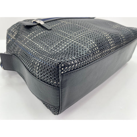 Christian Dior Satchel Shoulder Bag Punching leather black WS33181