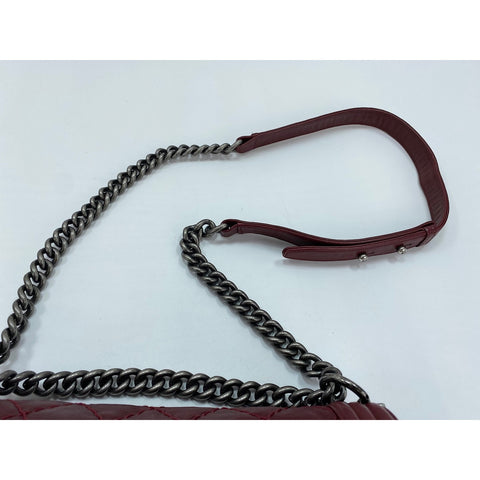 CHANEL Boy chanel Shoulder Bag lambskin wine-red WS33183