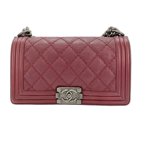 CHANEL Boy chanel Shoulder Bag lambskin wine-red WS33183