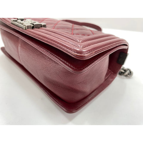 CHANEL Boy chanel Shoulder Bag lambskin wine-red WS33183
