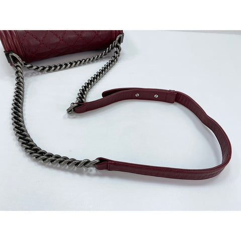 CHANEL Boy chanel Shoulder Bag lambskin wine-red WS33183