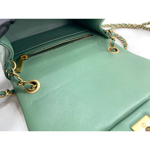 CHANEL Mini matrasse Shoulder Bag lambskin green WS33191