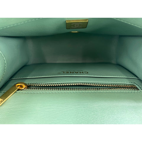 CHANEL Mini matrasse Shoulder Bag lambskin green WS33191
