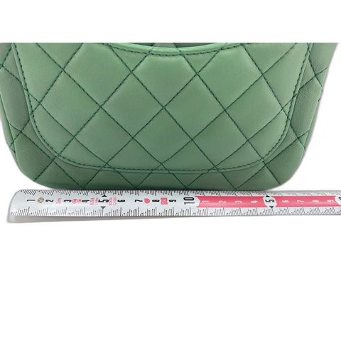 CHANEL Mini Matelasse Shoulder Bag lambskin green WS33191