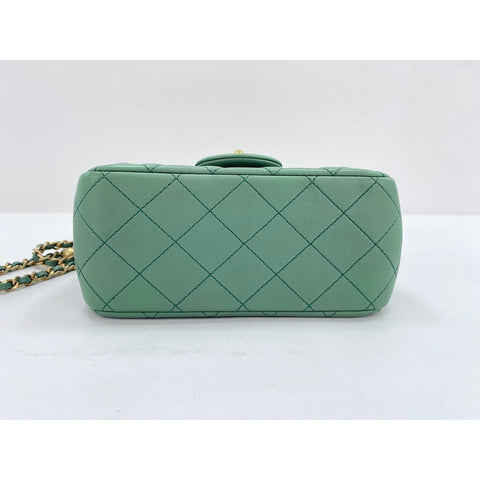 CHANEL Mini matrasse Shoulder Bag lambskin green WS33191