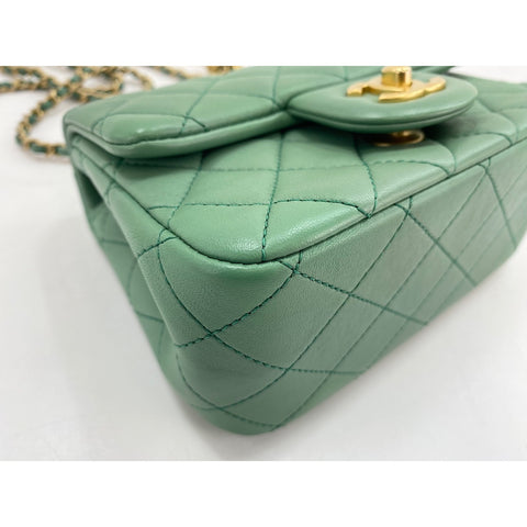 CHANEL Mini matrasse Shoulder Bag lambskin green WS33191