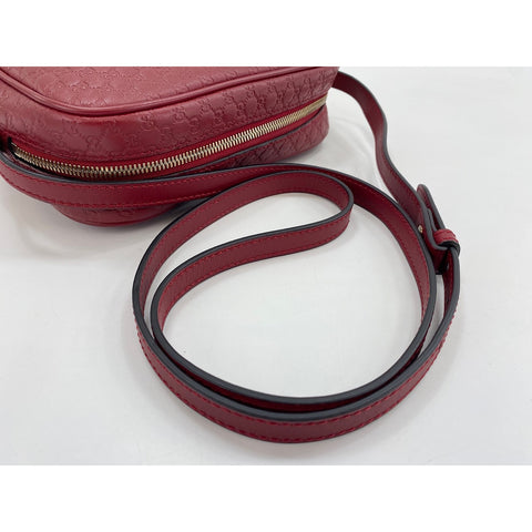 GUCCI Shoulder Bag leather Red WS33192