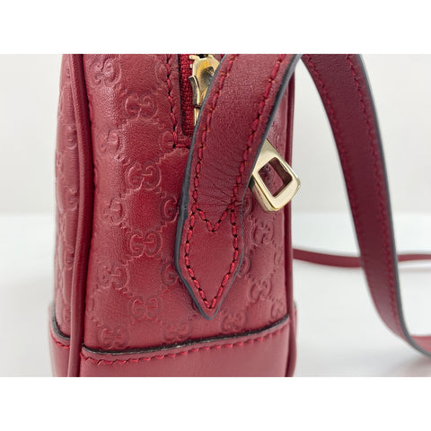 GUCCI Shoulder Bag leather Red WS33192