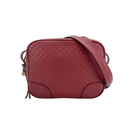 GUCCI Shoulder Bag leather Red WS33192
