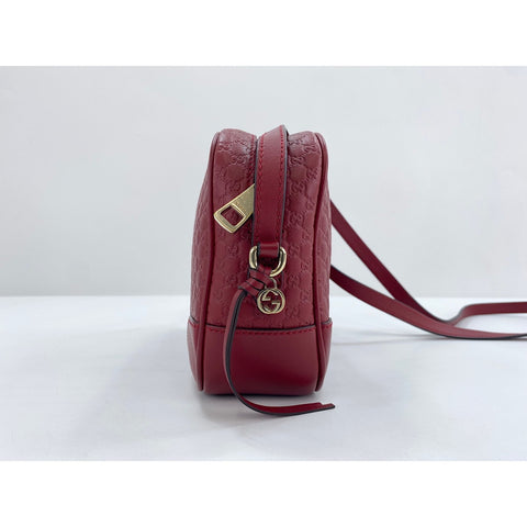 GUCCI Shoulder Bag leather Red WS33192