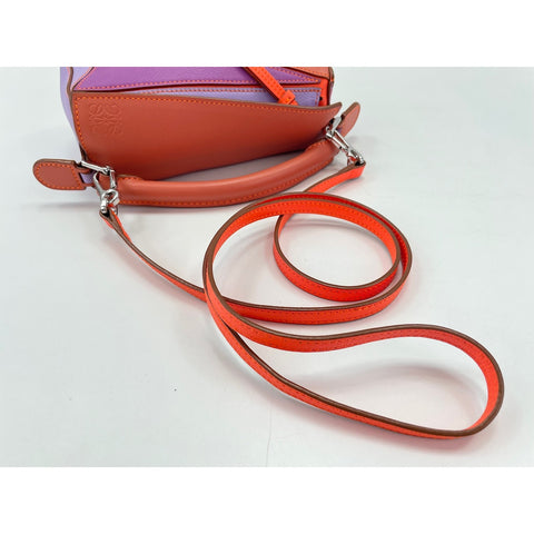 LOEWE Puzzle bag Shoulder Bag leather Orange WS33194