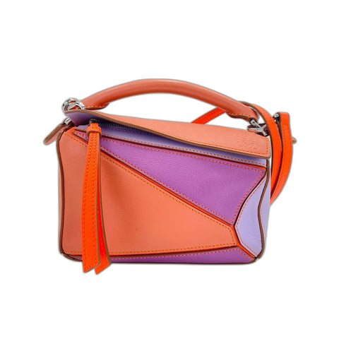 LOEWE Puzzle bag Shoulder Bag leather Orange WS33194