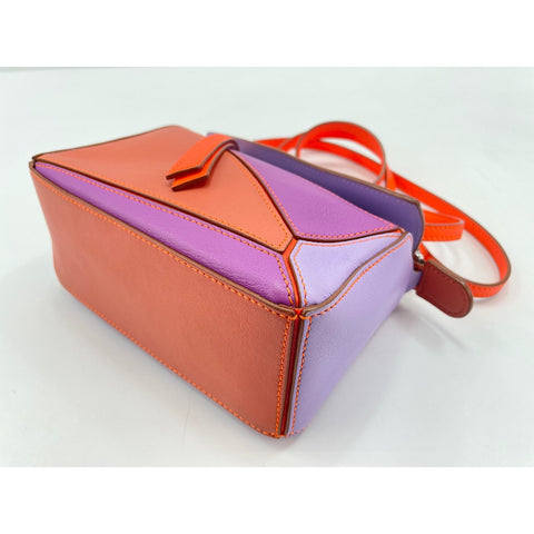 LOEWE Puzzle bag Shoulder Bag leather Orange WS33194