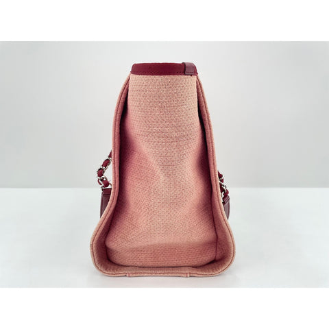 CHANEL Deauville Tote Bag canvas pink WS33199